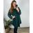 Šaty elegantní dlouhý  rukáv dámske nadrozmer (3XL/4XL ONE SIZE) TALIANSKA MóDA IM424BELLA/DU 3XL / 4XL smaragdová