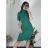Šaty úpletové s rolákom krátky rukáv dámske (S/M ONE SIZE) TALIANSKA MÓDA IMWGR23FG55872-2/DUR S/M tmavo béžová