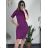 Šaty úpletové s rolákom krátky rukáv dámske (S/M ONE SIZE) TALIANSKA MÓDA IMWGR23FG55872-2/DUR S/M tmavo béžová