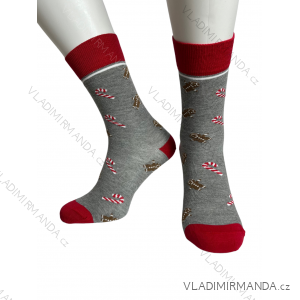 Ponožky veselé vianočné slabé pánske cukrovinky CRAZY SOCKS (40-43,44-47) POĽSKÁ MÓDA DPP21212