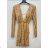 Šaty elegantné trblietavé s flitrami dlhý rukáv dámske (S/M/L ONE SIZE) TALIANSKA MÓDA IMPSH243780