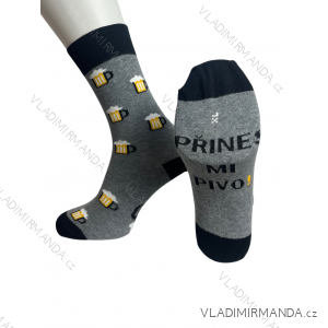 Ponožky veselé pivo slabé pánske CRAZY SOCKS prines mi pivo pre pivare (40-43,44-47) POĽSKÁ MODA DPP22026A/DU