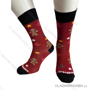 Ponožky veselé vianočné slabé pánske Perníček (40-43,44-47) CRAZY SOCKS DPP24102