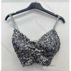 Top crop top trblietavý na ramienka dámske (S/M ONE SIZE) TALIANSKA MÓDA IMPSH243075