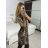 Šaty klasik 3/4 rukáv dámské (S/M ONE SIZE) ITALSKá MóDA IMM2414872/DU -   hnedá
 -   S / M