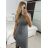 Šaty úpletové s rolákom krátky rukáv dámske (S/M ONE SIZE) TALIANSKA MÓDA IMWGR23FG55872-2/DUR S/M tmavo béžová