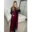 Vesta flaušová dlhá bez rukávov dámska (S/M/L ONE SIZE) TALIANSKA MÓDA IMD23830/DU -   vínová -   M / L