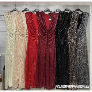 Šaty dlhé elegantné trblietavé s flitrami bez rukávov dámske (S/M/L ONE SIZE) TALIANSKA MÓDA IMWAE241264