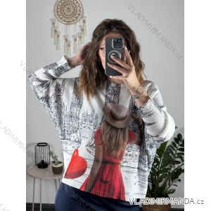 Sveter oversize tenký s potlačou dámsky (S/M/L ONE SIZE) TALIANSKA MóDA IMB24LONDON