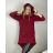 Mikina teplá predĺžená s kapucňou dámska (S/M/L ONE SIZE) TALIANSKA MÓDA IMD23721/DR S / M vínová