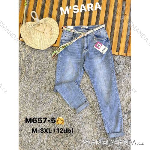 Rifle jeans dlhé dámske (M-3XL) M.SARA MSR24M657-5