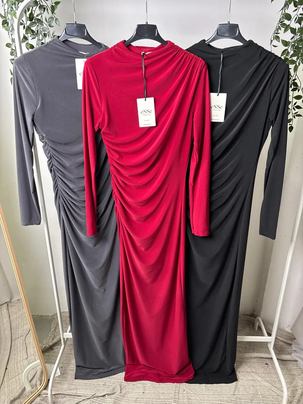 Šaty dlhé elegantné spoločenské dlhý rukáv dámske (S/M/L ONE SIZE) TALIANSKA MÓDA IMPLP2475290010