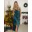 Šaty spoločenské dlhé elegantné na ramienka satén dámske (S/M ONE SIZE) TALIANSKA MÓDA IMPSH236357A/DU -   zelená smaragdová -   S/M/L