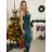 Šaty spoločenské dlhé elegantné na ramienka satén dámske (S/M ONE SIZE) TALIANSKA MÓDA IMPSH236357A/DU -   zelená smaragdová -   S/M/L