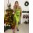 Šaty spoločenské dlhé elegantné na ramienka satén dámske (S/M ONE SIZE) TALIANSKA MÓDA IMPSH236357A/DU -   zelená smaragdová -   S/M/L