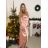 Šaty spoločenské dlhé elegantné na ramienka satén dámske (S/M ONE SIZE) TALIANSKA MÓDA IMPSH236357A/DU -   zelená smaragdová -   S/M/L