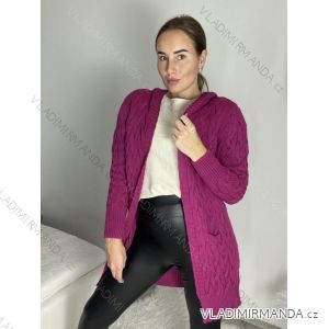 Cardigan pletený dlhý rukáv dámsky (S/M/L ONE SIZE) TALIANSKA MÓDA IMD23520/DR