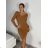 Šaty dlhé úpletové dlhý rukáv dámske (S/M ONE SIZE) TALIANSKA MÓDA IMWGB234158