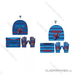 Súprava čiapky, nákrčník a rukavice zimné prstové spiderman detská chlapčenská (ONE SIZE) SETINO SPI24-2248