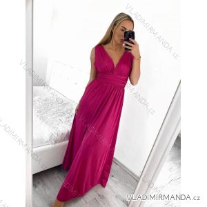 Šaty spoločenské dlhé bez rukávu dámske (S/M/L ONE SIZE) TALIANSKA MÓDA IMS235192/DUR