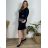 Šaty elegantní, společenské dlouhý  rukáv dámske nadrozmer (44-50 ONE SIZE) POLSKÁ MóDA IM424JASMINA