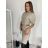 Šaty úpletové s opaskom krátky rukáv dámske  (S/M/L ONE SIZE) TALIANSKA MÓDA IMC24556/DR petrolejová S/M