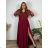 Šaty společenské elegantní krajkové s 3/4 rukávem dámské (2XL-5XL) ITALSKá MODA IMS259028/DUR 4XL tmavo modrá