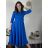 Šaty dlhé elegantné s opaskom 3/4 dlhý rukáv dámske (S/M/L ONE SIZE) TALIANSKA MÓDA IM425008