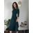 Šaty dlhé elegantné s opaskom 3/4 dlhý rukáv dámske (S/M/L ONE SIZE) TALIANSKA MÓDA IM425008
