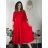 Šaty dlhé elegantné s opaskom 3/4 dlhý rukáv dámske (S/M/L ONE SIZE) TALIANSKA MÓDA IM425008