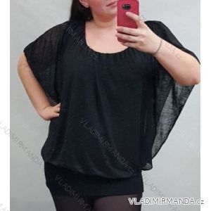 Tunika blúzka krátky rukáv dámska nadrozmer (XL/2XL/3XL ONE SIZE) TALIANSKA MODA IM424128