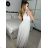 Šaty spoločenské elegantné letné bez rukávov dámske (S/M ONE SIZE) TALIANSKA MÓDA IMPSH223590/DUR žlutá S/M