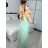 Šaty spoločenské elegantné letné bez rukávov dámske (S/M ONE SIZE) TALIANSKA MÓDA IMPSH223590/DUR žlutá S/M