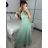 Šaty spoločenské elegantné letné bez rukávov dámske (S/M ONE SIZE) TALIANSKA MÓDA IMPSH223590/DUR žlutá S/M