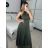 Šaty spoločenské elegantné letné bez rukávov dámske (S/M ONE SIZE) TALIANSKA MÓDA IMPSH223590/DUR žlutá S/M