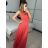 Šaty spoločenské elegantné letné bez rukávov dámske (S/M ONE SIZE) TALIANSKA MÓDA IMPSH223590/DUR žlutá S/M