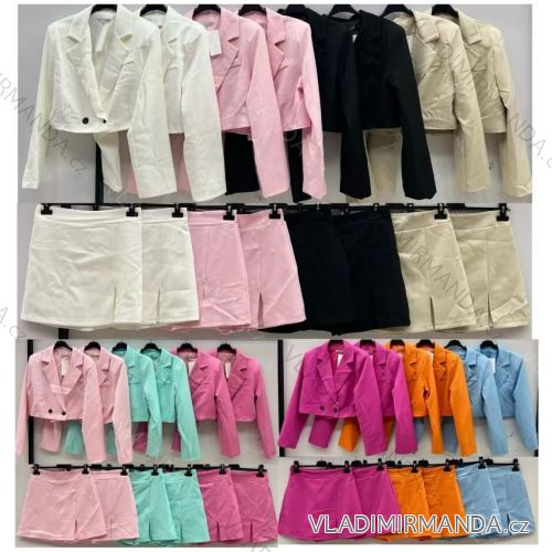 Súprava elegantné sako dlhý rukáv a sukňa krátka dámska (XS/S/M ONE SIZE) TALIANSKA MÓDA IMWAE25023