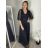 Šaty spoločenské elegantné 3/4 rukáv dámske (S/M/L ONE SIZE) TALIANSKA MODA IMS25KRISTA/DR S/M/L tmavo smaragdová