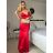 Šaty dlhé spoločenské na ramienka dámske (S/M ONE SIZE) TALIANSKA MÓDA IM425HELEN