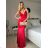 Šaty dlhé spoločenské na ramienka dámske (S/M ONE SIZE) TALIANSKA MÓDA IM425HELEN