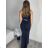 Šaty dlhé elegantné bez rukávov dámske (S/M/L ONE SIZE) TALIANSKA MÓDA IMPBB24H8752/DR čierna S/M/L