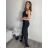 Šaty dlhé elegantné bez rukávov dámske (S/M/L ONE SIZE) TALIANSKA MÓDA IMPBB24H8752/DR čierna S/M/L