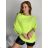 Sveter oversize šikmý dlhý rukáv dámske  (S/M/L ONE SIZE) TALIANSKA MóDA IM424509