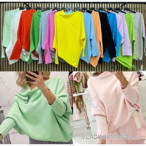 Sveter oversize extravagantný dlhý rukáv dámsky (S/M/L ONE SIZE) TALIANSKA MÓDA IMWCA25090