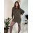 Šaty krátke elegantné trblietavé dlhý rukáv dámske (S/M/L ONE SIZE) TALIANSKA MÓDA IMC24602/DUR zlatá S/M/L