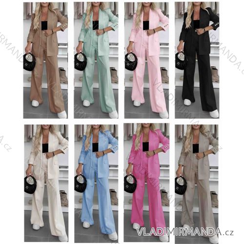 Súprava elegantné sako dlhý rukáv a nohavice dlhé dámske (S/M/L ONE SIZE) TALIANSKA MÓDA IMWB25216