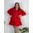 Mikina na zip s kapucňou dlhý rukáv dámska nadrozmer (54/56/58 ONE SIZE) TALIANSKA MÓDA IMD25ZLATA/DUR 56/58 červená