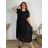 Šaty elegantné šifónové krátky rukáv dámske nadrozmer (44/46/48) ONE SIZE) TALIANSKA MóDA IM425035/DUR 46/48 čierna