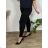 Nohavice elegantné s opaskom dámske nadrozmer (M/L/XL ONE SIZE) TALIANSKA MÓDA IM425061/DUR L / XL čierna