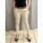 Nohavice elegantné s opaskom dámske nadrozmer (M/L/XL ONE SIZE) TALIANSKA MÓDA IMC25069/DUR M / L béžová